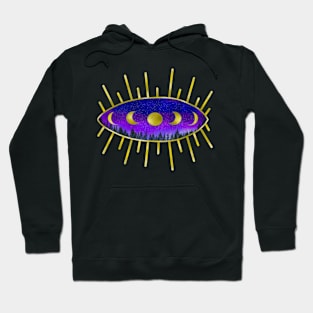 Moon Phases Third Eye Mystical Purple Art Hoodie